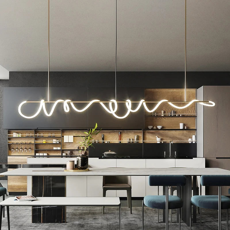 Post-Modern Restaurant Notes Long Hose Lamp Creative Bar Cafe Shop Art Front Desk Designer Chandeliers