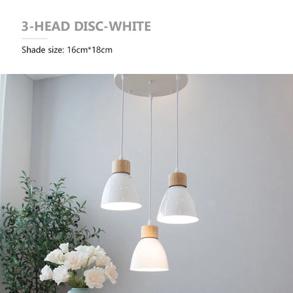 Nordic Macaron Chandeliers E27 Creative Wooden Bedside Lights For Bedroom Study Cafe Bar Restaurant Decor 3 Heads Pendant Lamps