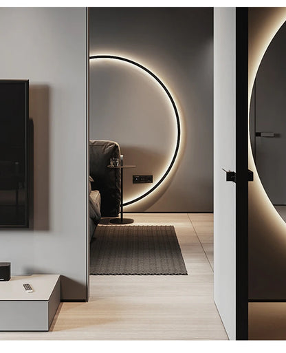 Simple Circle Background Decoration Lamps New Modern LED Wall Lights Living Room Bedroom Bedside Aisle Corridor Indoor Lighting