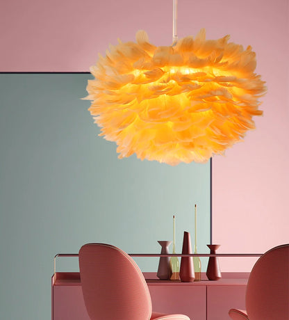 Feather Chandelier Modern Large Goose Feather Living Room Bedroom Feather Chandelier Warm and Fashionable Clothing Store Chandel