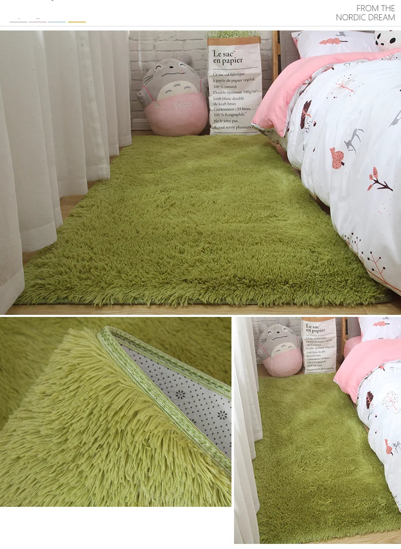 Pink Bedroom Carpet For Children's  Room Cute Girls Floor Soft Mat Living Room Decoration White Fluffy Large Kids Bedside Rugs