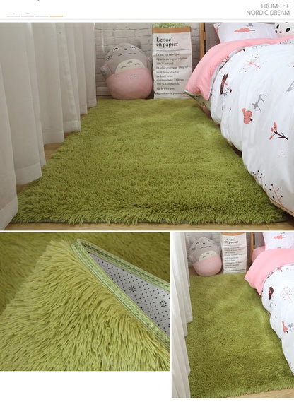 Pink Bedroom Carpet For Children's  Room Cute Girls Floor Soft Mat Living Room Decoration White Fluffy Large Kids Bedside Rugs