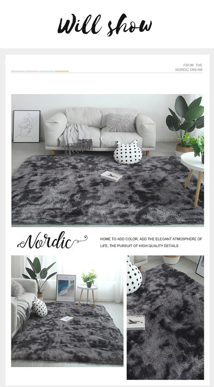 Plush carpet living room Decoration Children bedroom carpet Fluffy Mat for hallway Non-slip Hair Rugs Bedside designs room Mat