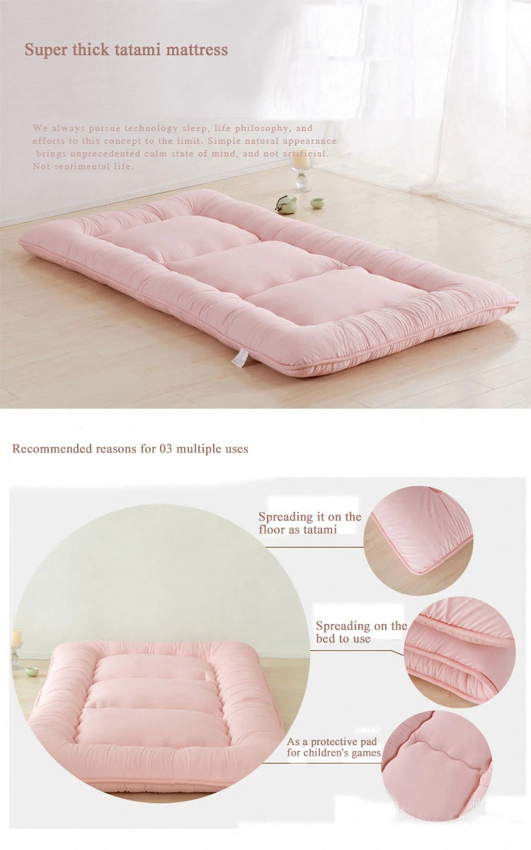 Soft Foldable 8cm Tatami Floor Mat/Pad Fashion Comfy Futon for Dorm/Home Nap Thickened Single Use Sleeping Mattress/Bed