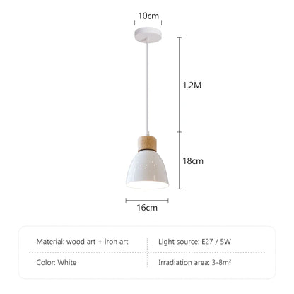 Nordic Macaron Chandeliers E27 Creative Wooden Bedside Lights For Bedroom Study Cafe Bar Restaurant Decor 3 Heads Pendant Lamps