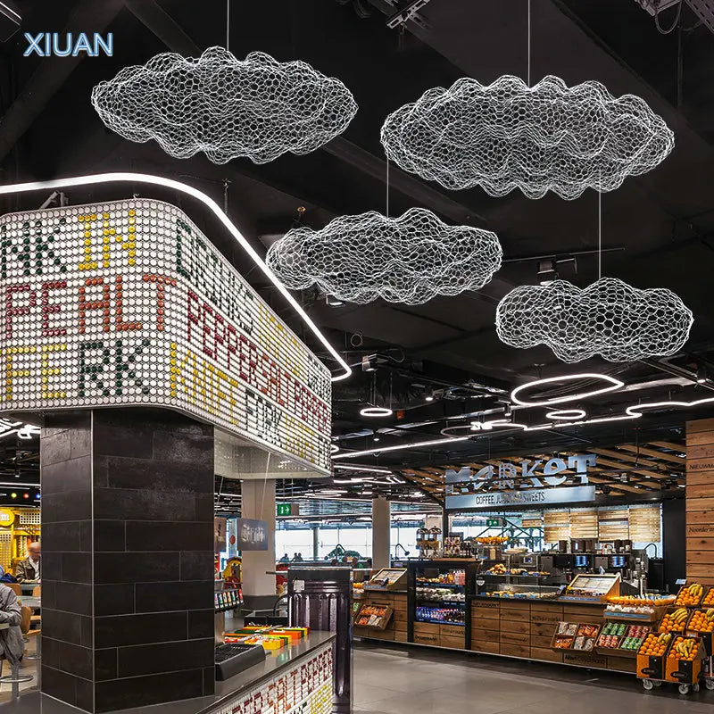 Modern Floating Cloud Lamp Hotel Restaurant Pendant Lights for Office Bar Lighting Art Design Suspended Light LED Luminaire