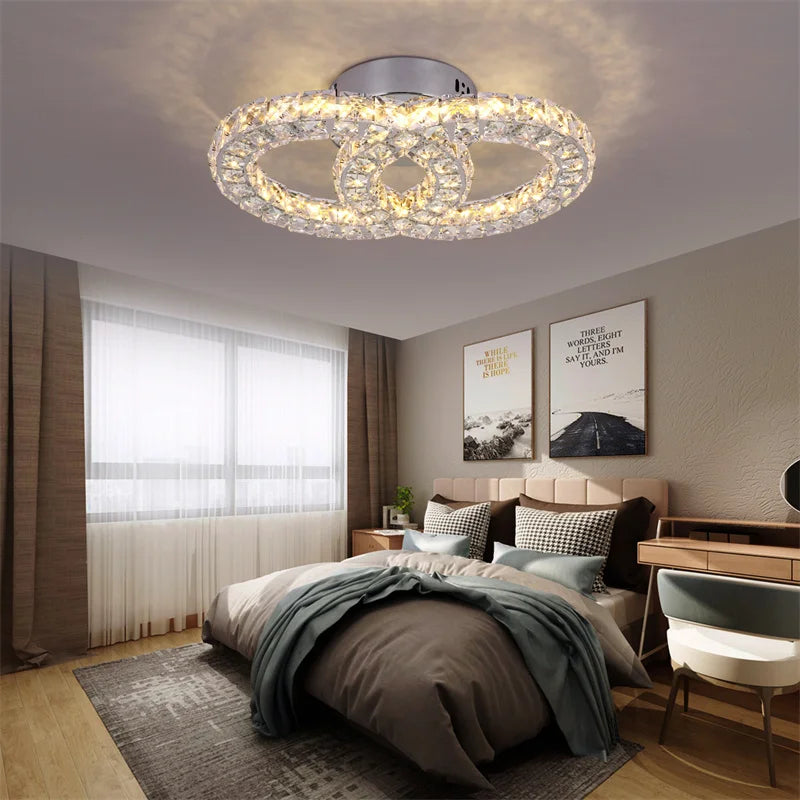 K9 Crystal Led Ceiling Light Living Room Decoration Modern Chandelier Indoor Lighting Fixtures Bedroom Home Decor Ceiling Lamps