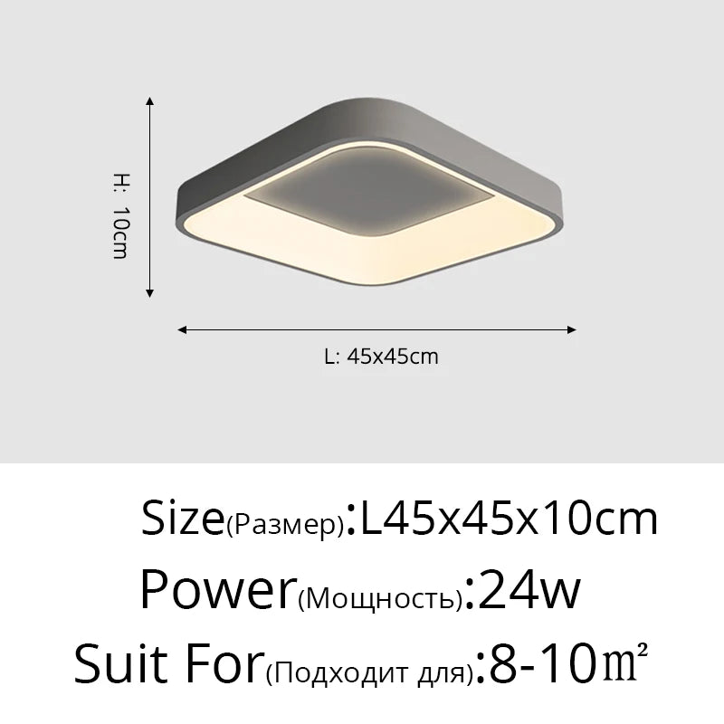White Grey Modern led Ceiling Lights For Living Room Bedroom Dining Room dimmable Lamp indoor round sqaure Fixtures Lustres
