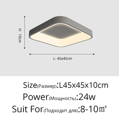 White Grey Modern led Ceiling Lights For Living Room Bedroom Dining Room dimmable Lamp indoor round sqaure Fixtures Lustres