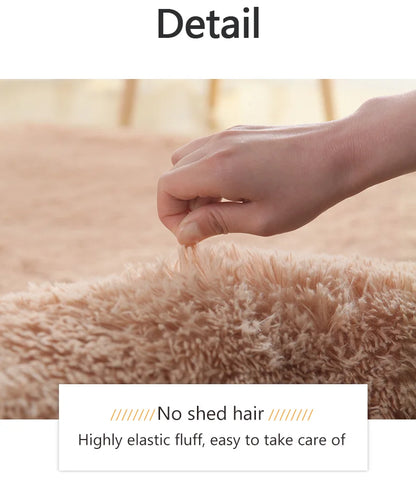 Pink Bedroom Carpet For Children's  Room Cute Girls Floor Soft Mat Living Room Decoration White Fluffy Large Kids Bedside Rugs