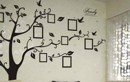 Large 200*250Cm/79*99in Black 3D DIY Photo Tree PVC Wall Decals/Adhesive Family Wall Stickers Mural Art Home Decor