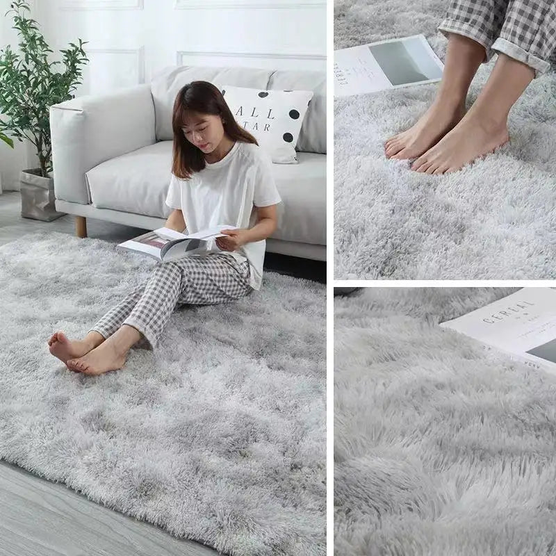 Carpets For Living Room Modern Sofas Grey Fluffy Carpet Bedroom Decoration Anti-slip Furry Large Rug Washable Floor Covering Mat