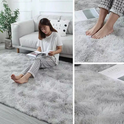 Carpets For Living Room Modern Sofas Grey Fluffy Carpet Bedroom Decoration Anti-slip Furry Large Rug Washable Floor Covering Mat