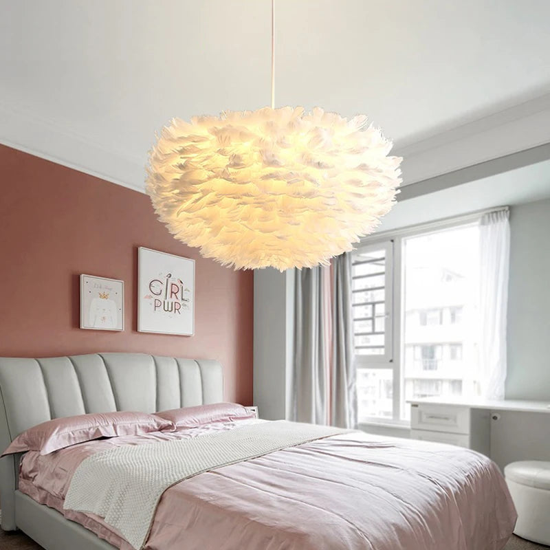 Feather Chandelier Modern Large Goose Feather Living Room Bedroom Feather Chandelier Warm and Fashionable Clothing Store Chandel