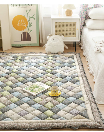 Cotton Floor Mat Large Carpet for Living Room Quilted Thicken Bedroom Area Rugs Coffee Table Sofa Carpet Tatami Kids Playing Mat