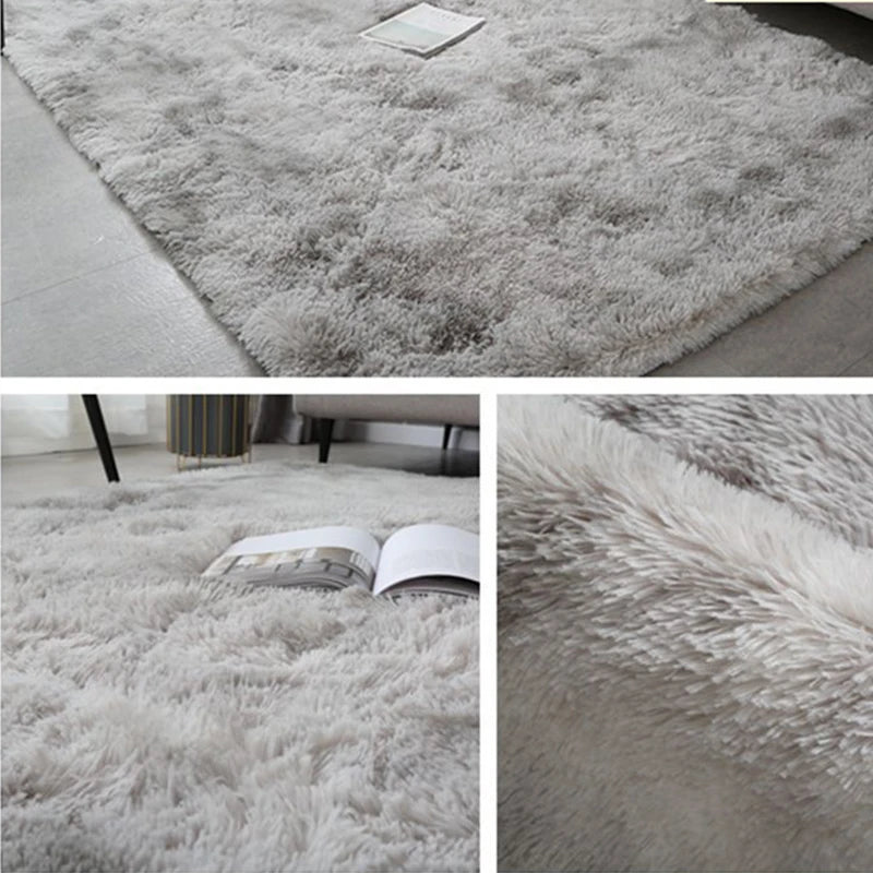 Carpets For Living Room Modern Sofas Grey Fluffy Carpet Bedroom Decoration Anti-slip Furry Large Rug Washable Floor Covering Mat