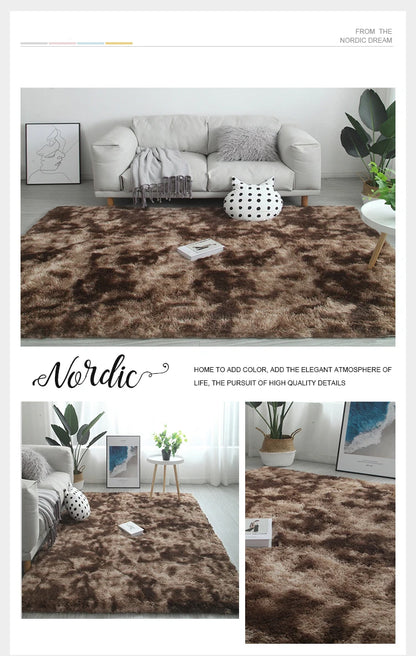 Plush carpet living room Decoration Children bedroom carpet Fluffy Mat for hallway Non-slip Hair Rugs Bedside designs room Mat