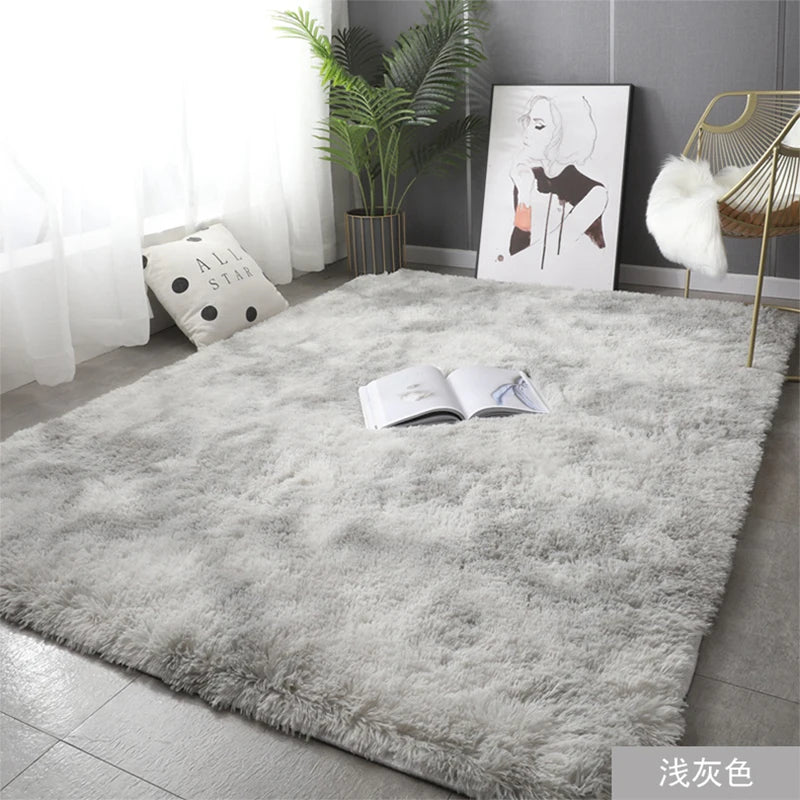 Carpets For Living Room Modern Sofas Grey Fluffy Carpet Bedroom Decoration Anti-slip Furry Large Rug Washable Floor Covering Mat