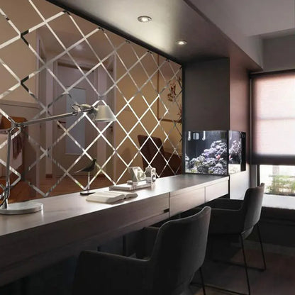 10/17/32/58pcs 3D Mirror Stickers Acrylic Triangles Self-adhesive Diamonds DIY Wall Mirror Stickers for Living Room Home Decor