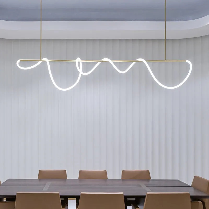Post-Modern Restaurant Notes Long Hose Lamp Creative Bar Cafe Shop Art Front Desk Designer Chandeliers