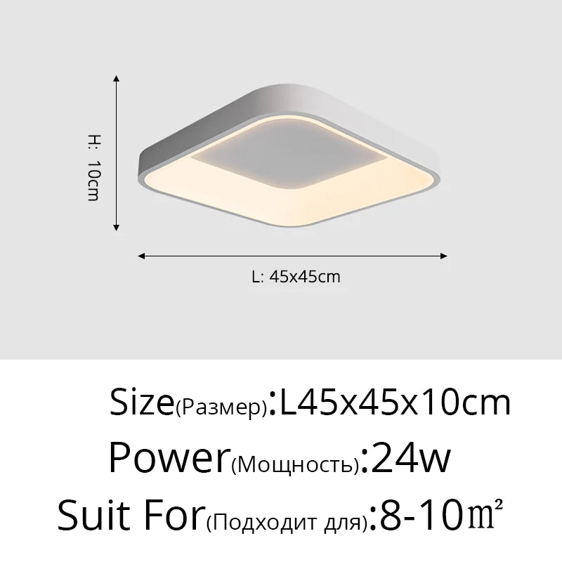 White Grey Modern led Ceiling Lights For Living Room Bedroom Dining Room dimmable Lamp indoor round sqaure Fixtures Lustres