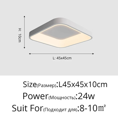 White Grey Modern led Ceiling Lights For Living Room Bedroom Dining Room dimmable Lamp indoor round sqaure Fixtures Lustres