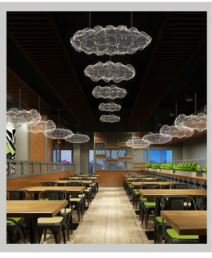 Modern Floating Cloud Lamp Hotel Restaurant Pendant Lights for Office Bar Lighting Art Design Suspended Light LED Luminaire
