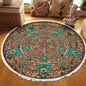 Vintage Round Carpet for Living Room Hand Woven Bedroom Rugs Cotton Linen Tassel Anti Slip Prayer Floor Mat Boho Mandala Carpet