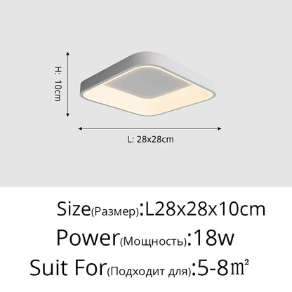White Grey Modern led Ceiling Lights For Living Room Bedroom Dining Room dimmable Lamp indoor round sqaure Fixtures Lustres
