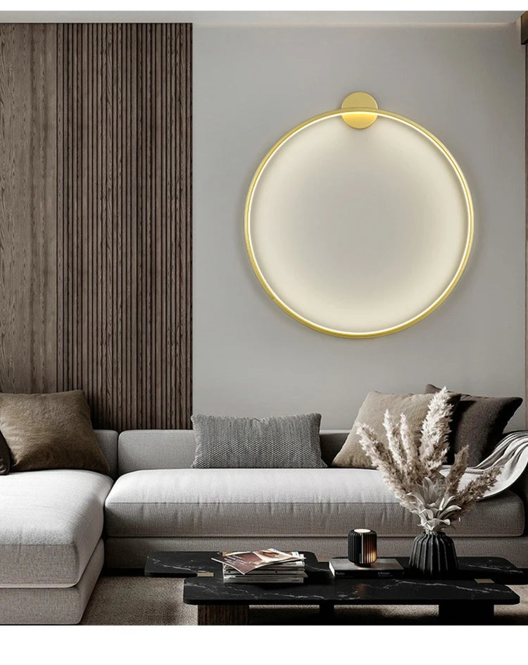 Simple Circle Background Decoration Lamps New Modern LED Wall Lights Living Room Bedroom Bedside Aisle Corridor Indoor Lighting