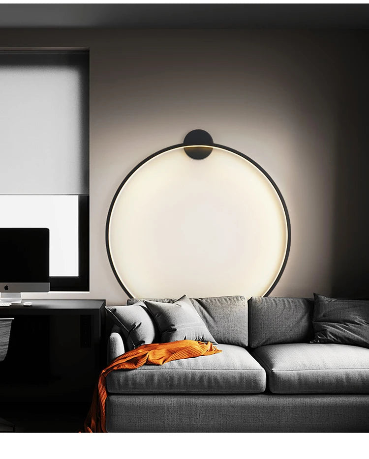 Simple Circle Background Decoration Lamps New Modern LED Wall Lights Living Room Bedroom Bedside Aisle Corridor Indoor Lighting