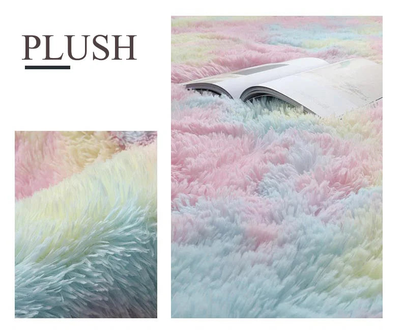 Pink Kids Carpet For Girls Bedroom Decoration Nordic large Living Room's Rugs Fluffy Hall Carpets Soft Plush Nursery Play Mats