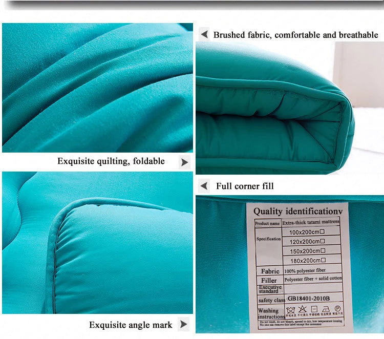 Soft Foldable 8cm Tatami Floor Mat/Pad Fashion Comfy Futon for Dorm/Home Nap Thickened Single Use Sleeping Mattress/Bed