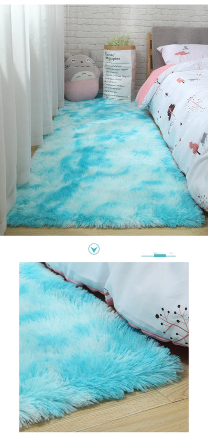 Pink Bedroom Carpet For Children's  Room Cute Girls Floor Soft Mat Living Room Decoration White Fluffy Large Kids Bedside Rugs