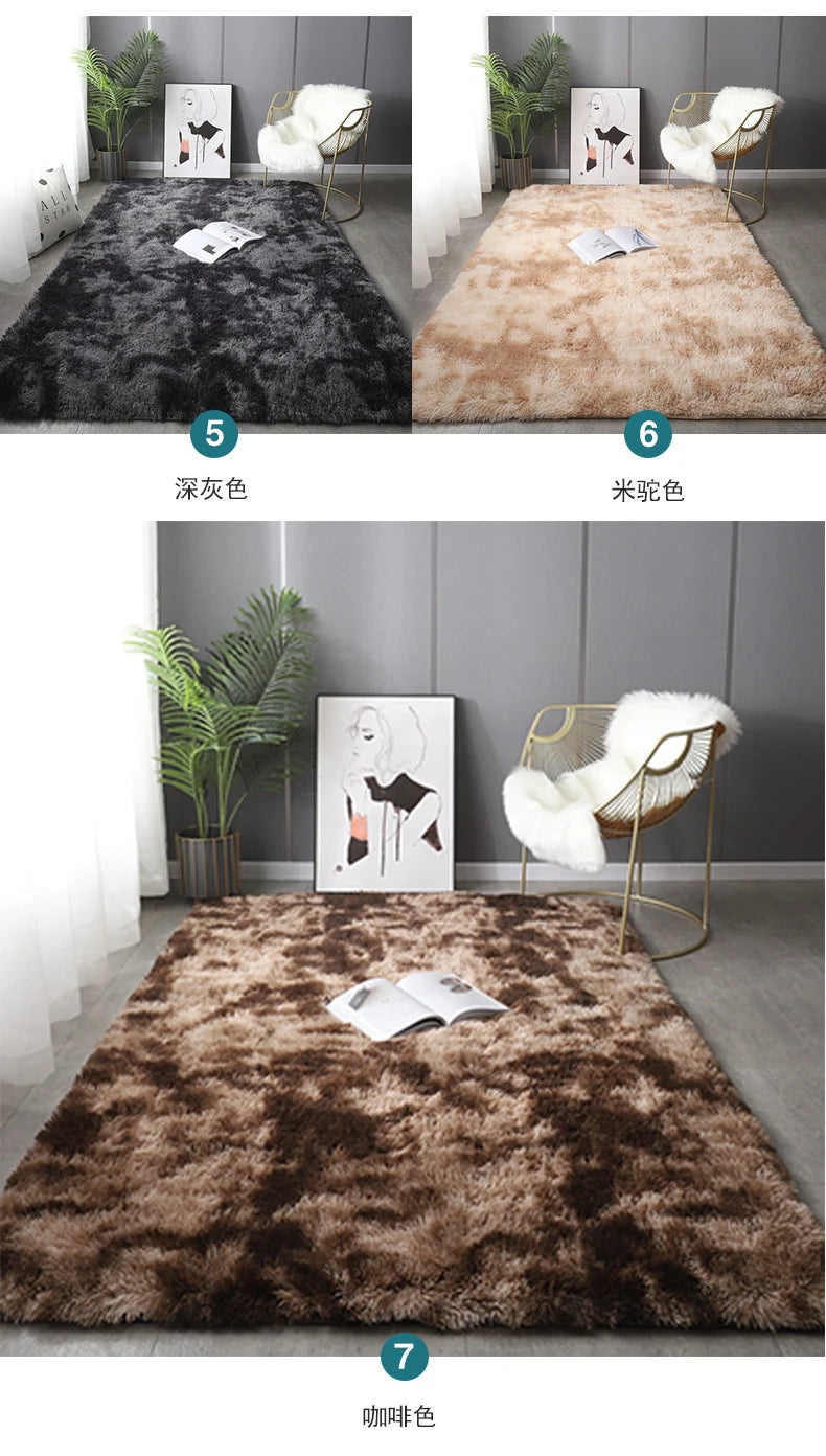 Carpets For Living Room Modern Sofas Grey Fluffy Carpet Bedroom Decoration Anti-slip Furry Large Rug Washable Floor Covering Mat