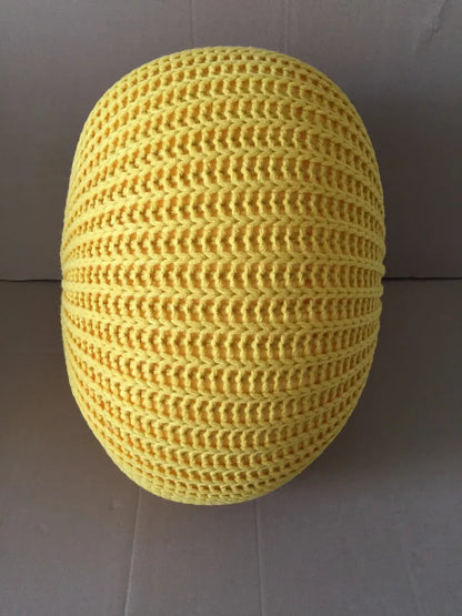 Hand Knitted Woolen Round Cushion POUF Floor Ottoman