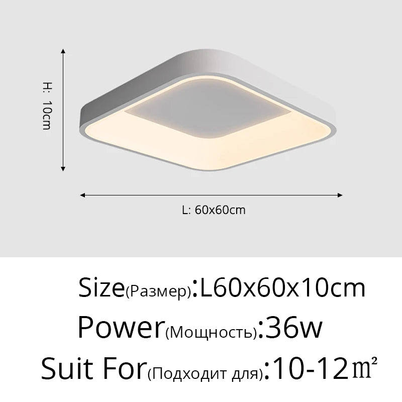 White Grey Modern led Ceiling Lights For Living Room Bedroom Dining Room dimmable Lamp indoor round sqaure Fixtures Lustres