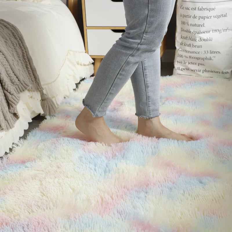 Pink Kids Carpet For Girls Bedroom Decoration Nordic large Living Room's Rugs Fluffy Hall Carpets Soft Plush Nursery Play Mats