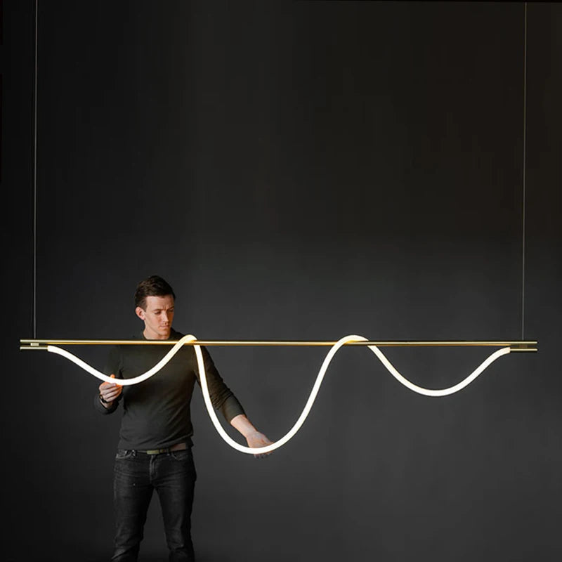 Post-Modern Restaurant Notes Long Hose Lamp Creative Bar Cafe Shop Art Front Desk Designer Chandeliers
