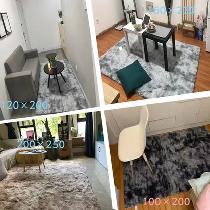 Carpets For Living Room Modern Sofas Grey Fluffy Carpet Bedroom Decoration Anti-slip Furry Large Rug Washable Floor Covering Mat