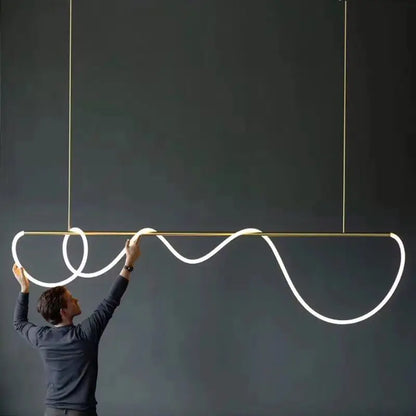 Post-Modern Restaurant Notes Long Hose Lamp Creative Bar Cafe Shop Art Front Desk Designer Chandeliers