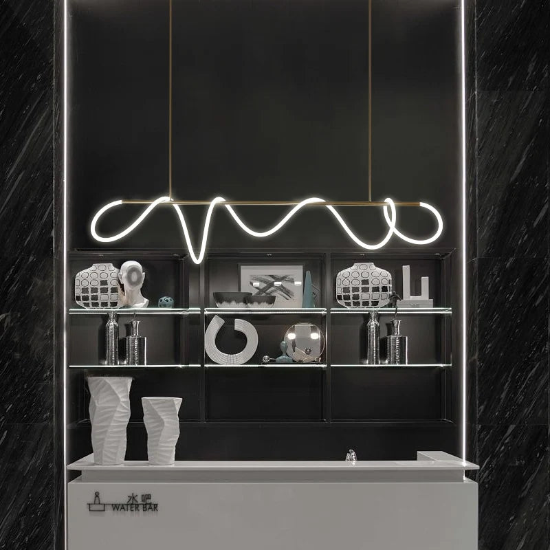Post-Modern Restaurant Notes Long Hose Lamp Creative Bar Cafe Shop Art Front Desk Designer Chandeliers