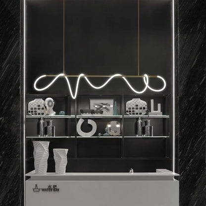 Post-Modern Restaurant Notes Long Hose Lamp Creative Bar Cafe Shop Art Front Desk Designer Chandeliers