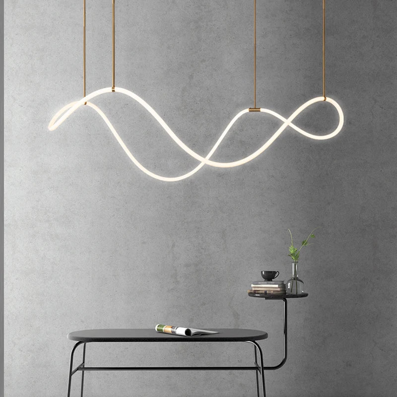 Post-Modern Restaurant Notes Long Hose Lamp Creative Bar Cafe Shop Art Front Desk Designer Chandeliers