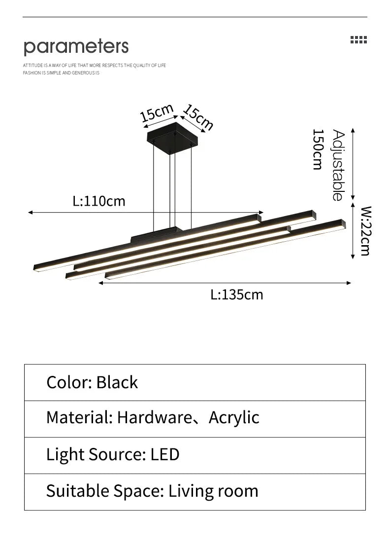Living room chandelier modern minimalist atmosphere, minimalist light luxury main lamp Nordic lighting package living room lamp