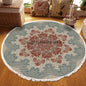 Vintage Round Carpet for Living Room Hand Woven Bedroom Rugs Cotton Linen Tassel Anti Slip Prayer Floor Mat Boho Mandala Carpet