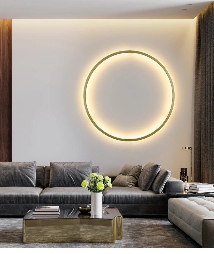 Simple Circle Background Decoration Lamps New Modern LED Wall Lights Living Room Bedroom Bedside Aisle Corridor Indoor Lighting