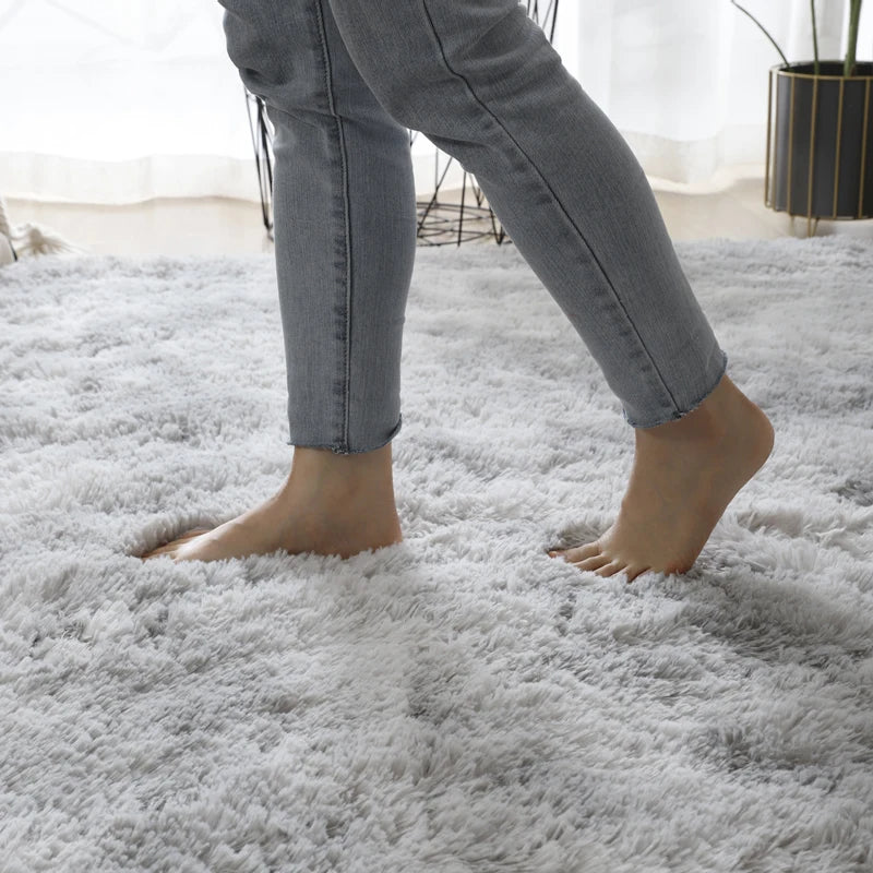 Carpets For Living Room Modern Sofas Grey Fluffy Carpet Bedroom Decoration Anti-slip Furry Large Rug Washable Floor Covering Mat