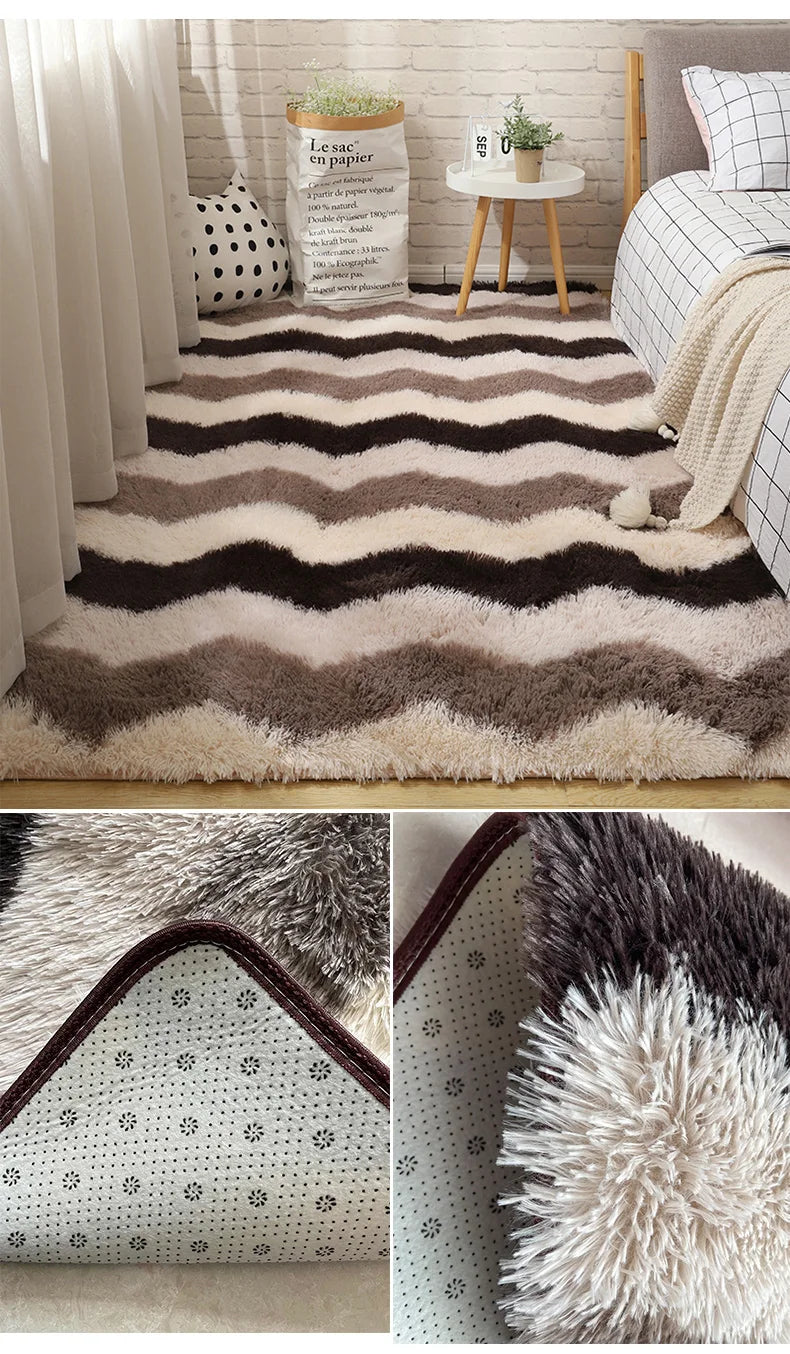 Pink Bedroom Carpet For Children's  Room Cute Girls Floor Soft Mat Living Room Decoration White Fluffy Large Kids Bedside Rugs