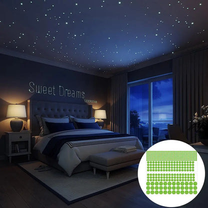 407 PCS Luminous Dot Living Room Children's Room Decoration Fluorescent Wall Stickers Home Wallpaper Bedroom Decoration